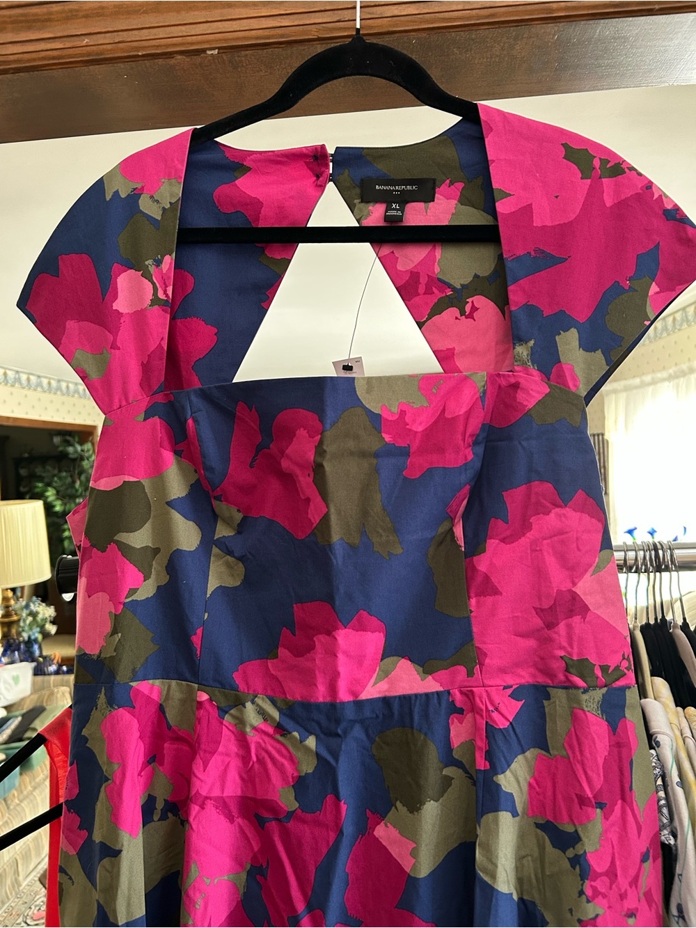 Banana Republic Square-Neck Floral Dress -Size XL NEW with TAG - Picture 3 of 6